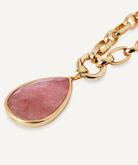 Pendant Sió with rose quartz