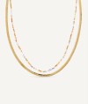 Necklace collection Esenciales 18 Kt Gold Plated Double flat chain Multicolor