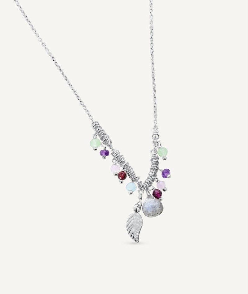 Necklace Fosquet collection Esenciales Silver plated natural stones