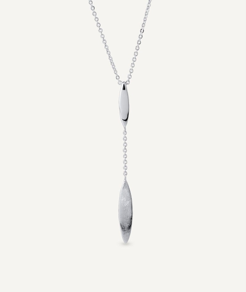 Necklace Natura Silver plated Textures sheets