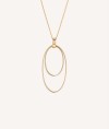 Pendant Donna 925 silver 18kt gold plated smooth oval ring