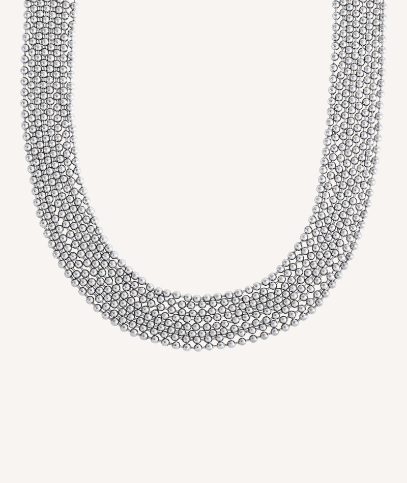 Necklace Choker Tina silver plated balls