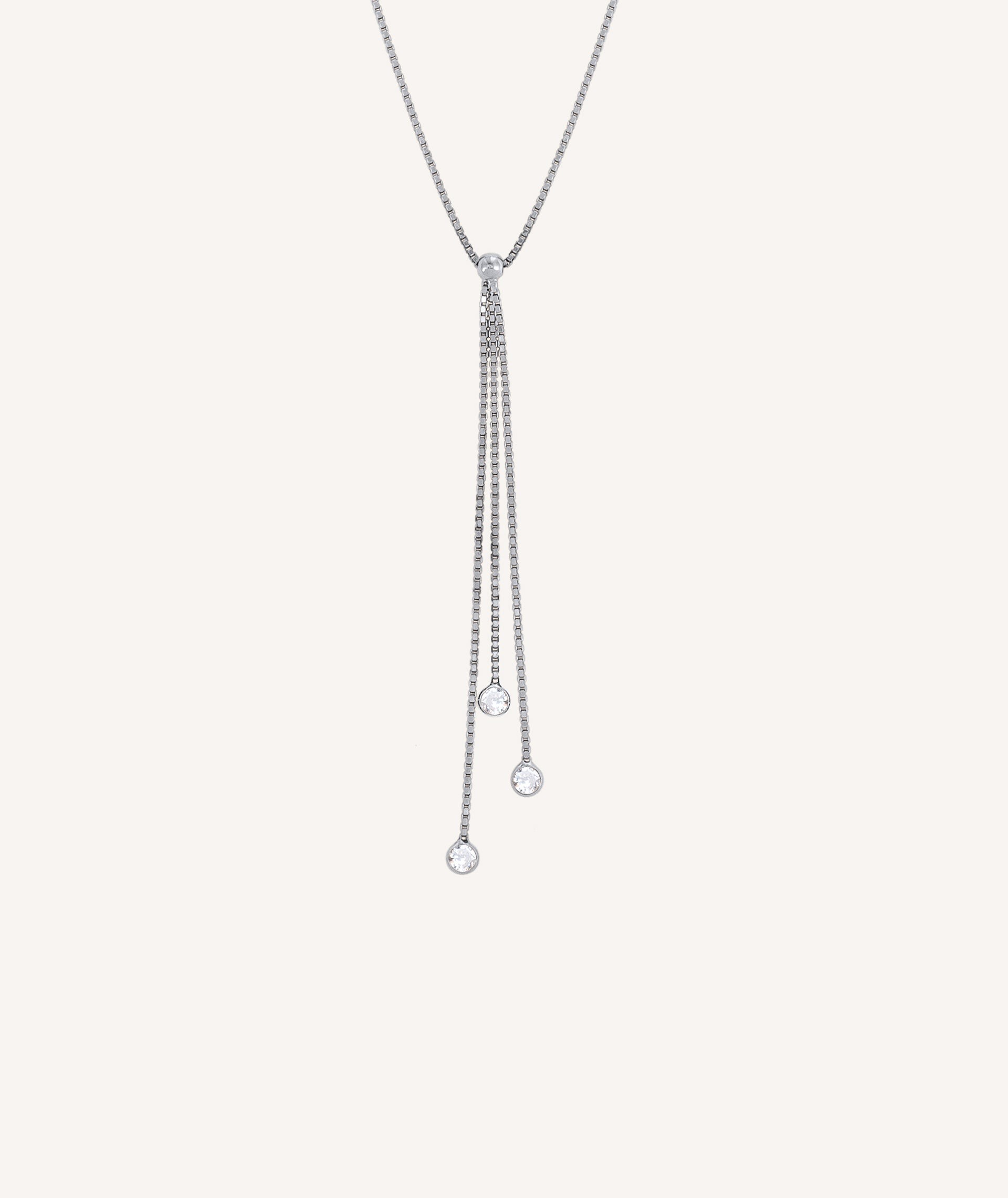 Necklace Helena  silver 925 triple zirconia pendant