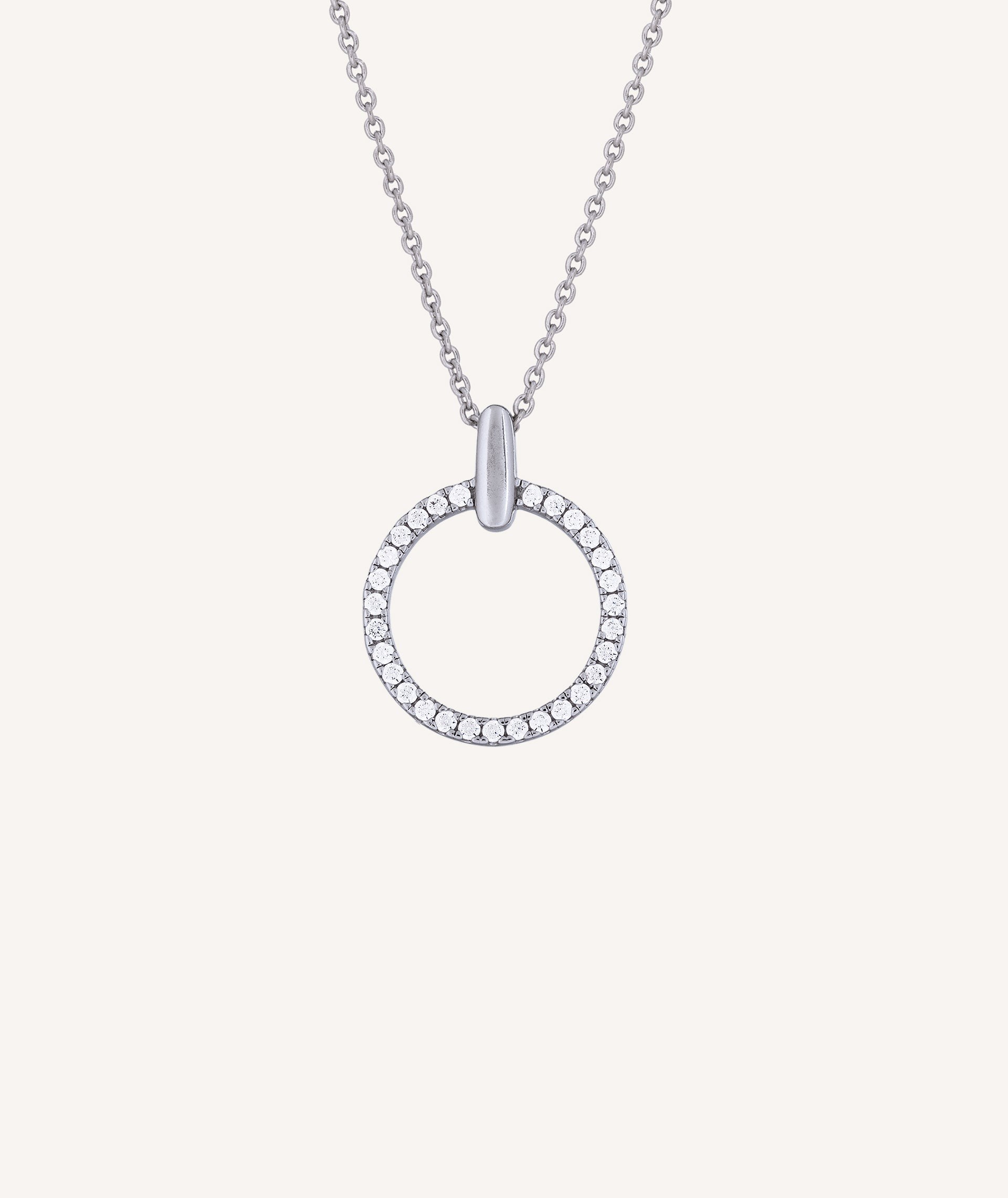 Pendant Matilde 925 silver platinum plated cubic zirconias