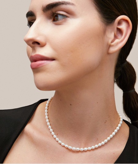 Angy Necklace 18 Kt Gold Plated 5mm cultivated pearls