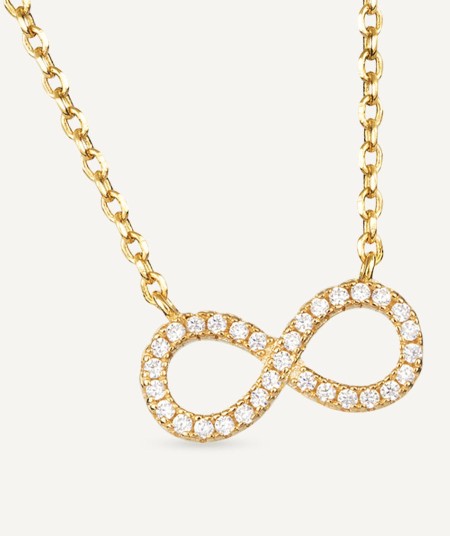 18Kt Gold Silver Finished Necklace Zirconia 4mm