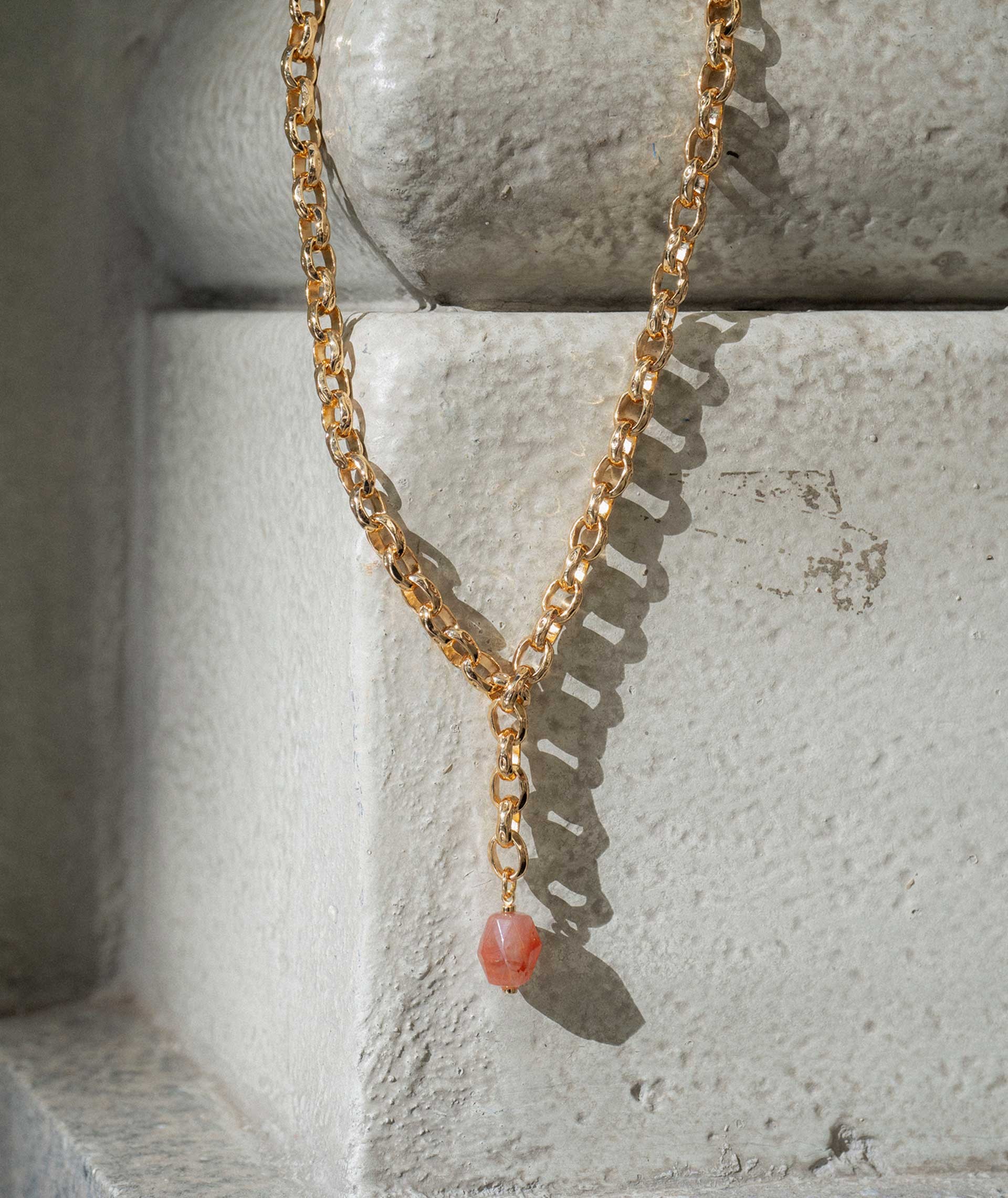 Necklace Alba 18 Kt Gold Plated link agate