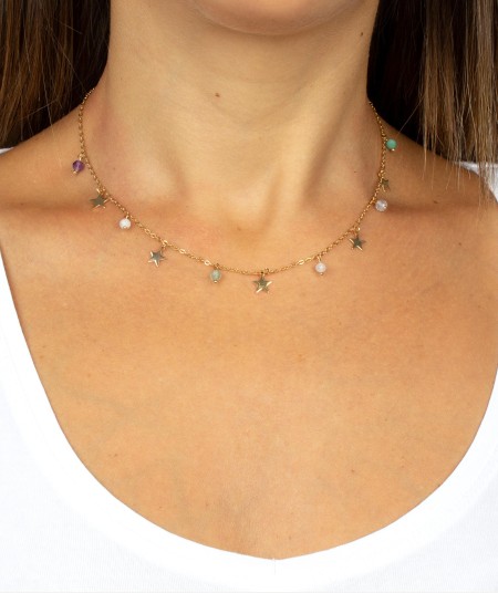 Necklace Stars and Stones Multicolor