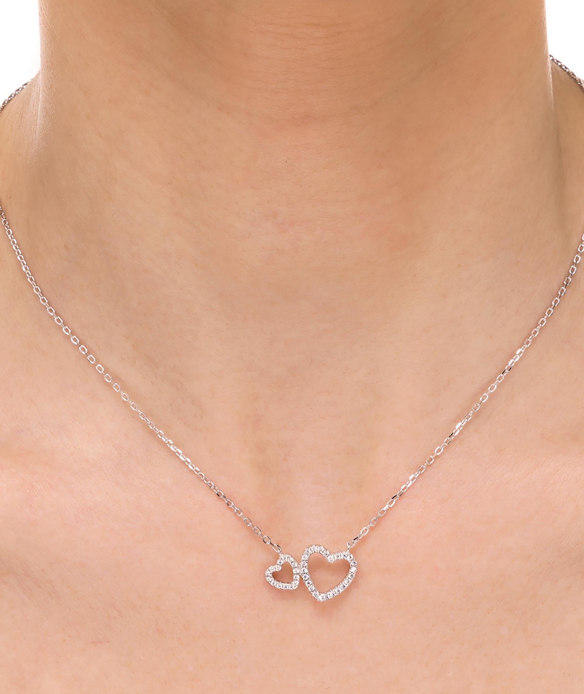 Collar Besos corazones circonitas