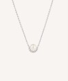 Necklace  silver 925 with zirconias and cultured pearl