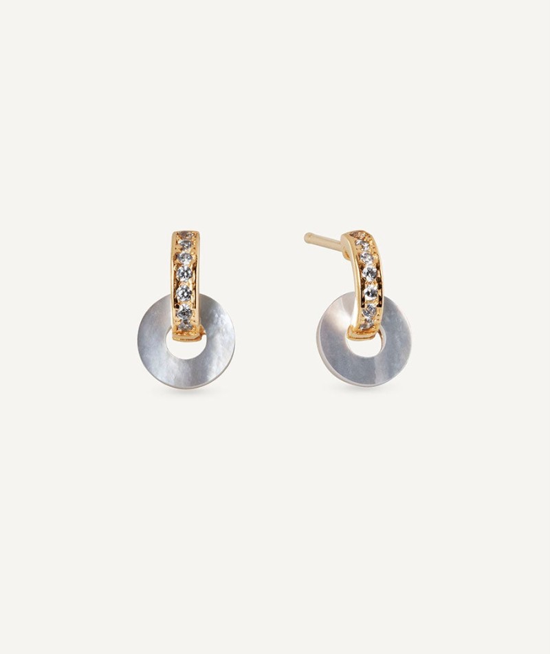 Earrings Allegra with Mother-of-Pearl and Cubic Zirconia