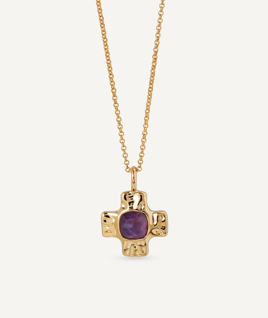 Pendant Sumi Cross with Lilac Amethyst