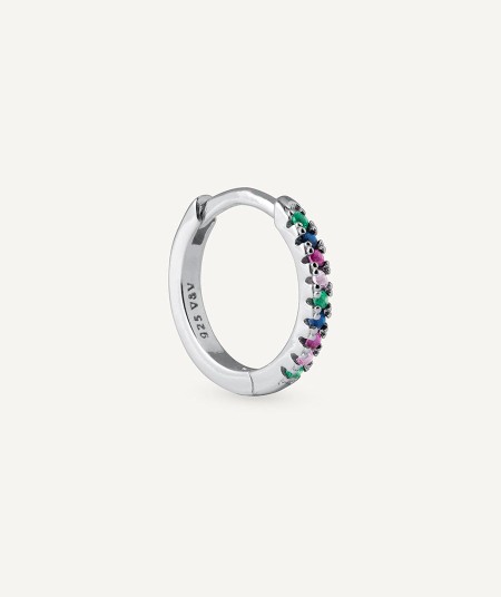 Earrings Hoop with Multicolor Cubic Zirconia