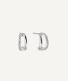 Earrings Semi Hoop with Cubic Zirconia