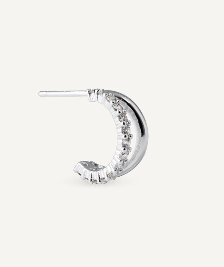 Earrings Semi Hoop with Cubic Zirconia