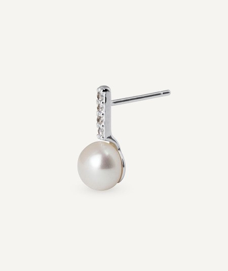 Earrings Cultured Pearl and Cubic Zirconia