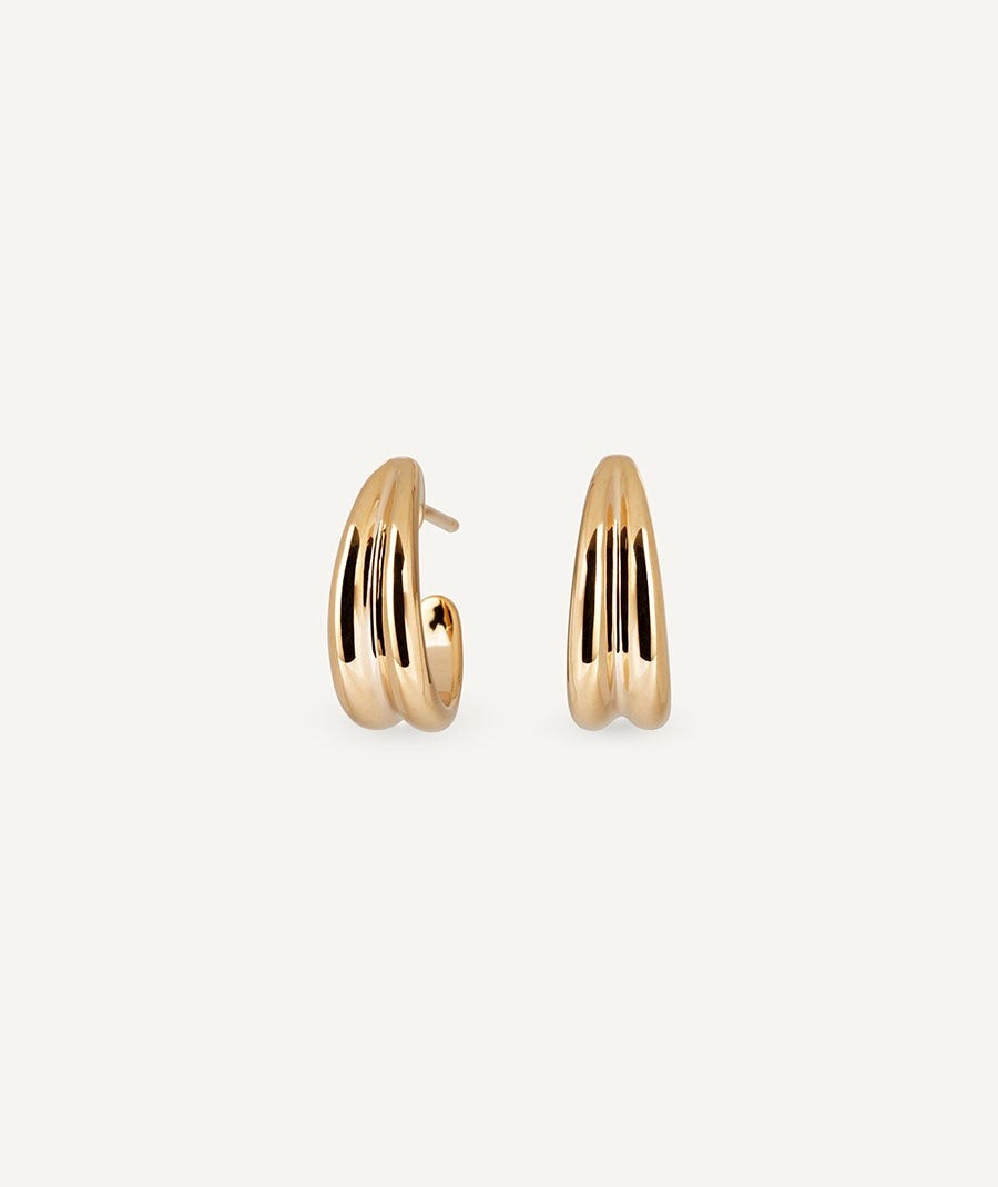 Earrings Plain Semi Hoop