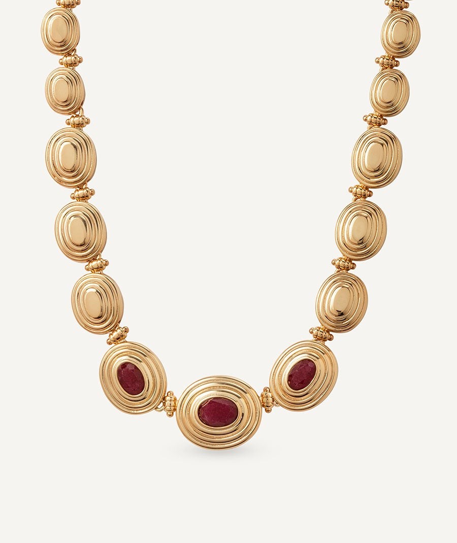 Necklace Alberta with Burgundy Agate