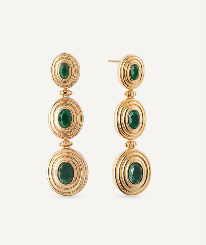 Earrings Alberta with African Green Jade