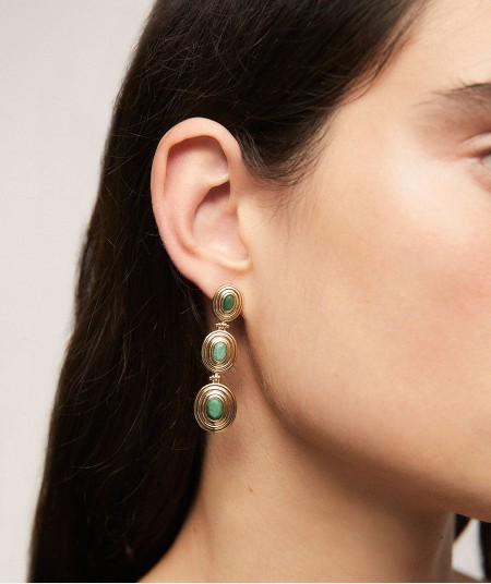 Earrings Alberta with African Green Jade