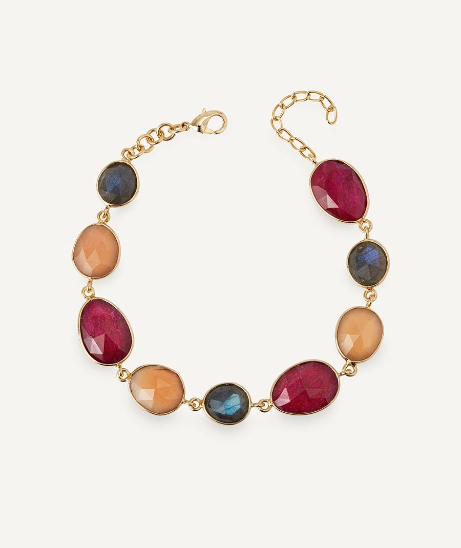 Bracelet Roseta with multicolor natural stones