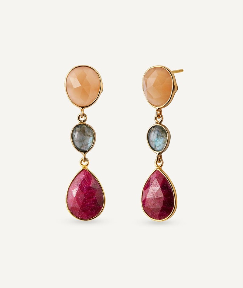 Earrings Roseta with multicolor natural stones