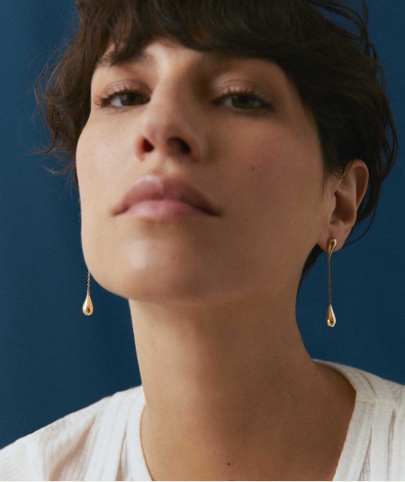 Earrings Drop 18 Kt Gold Plated