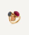 Ring Roseta with multicolor natural stones