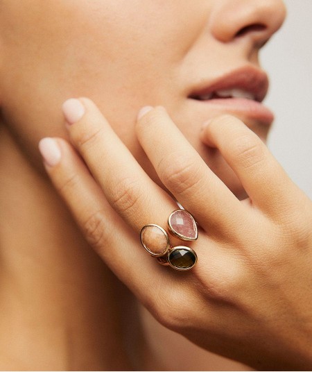 Ring Talaia with natural stones