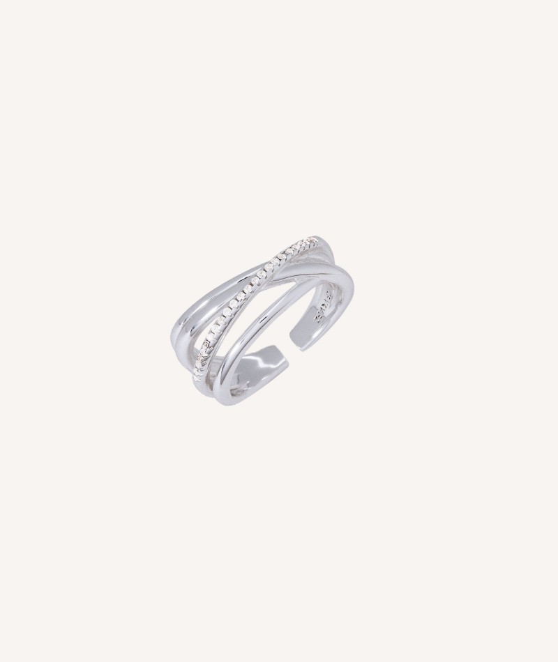 Anillo Phoebe tiras con circonitas