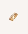 Ring Louise 18 kt gold plated double strips zirconias