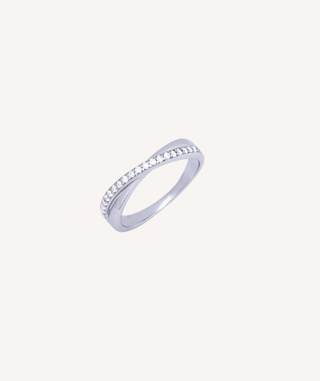 Anillo Blanca Plata de Ley 925 Chapado Platino circonitas cúbicas