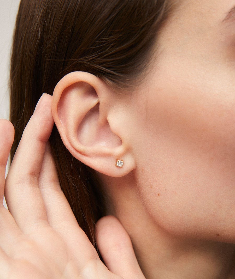 Diamond and gold earrings