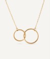 Interlocked duo circle gold necklace