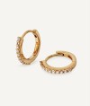 Diamond and gold mini hoop earrings