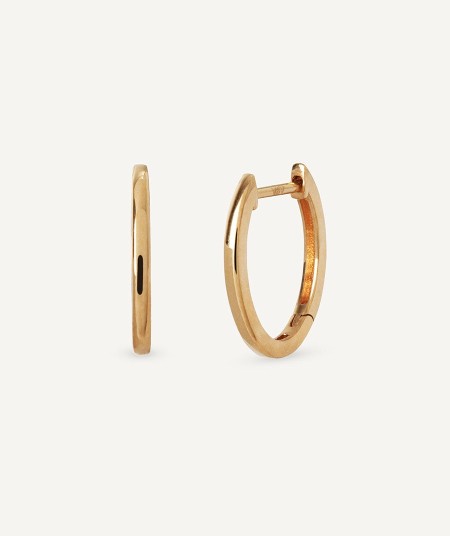 Gold oval hoop earrings