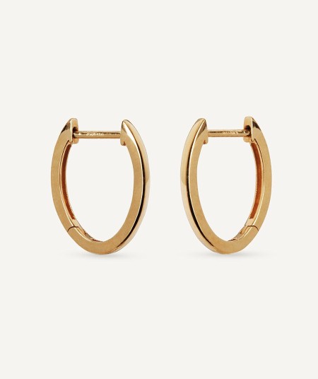 Gold oval hoop earrings