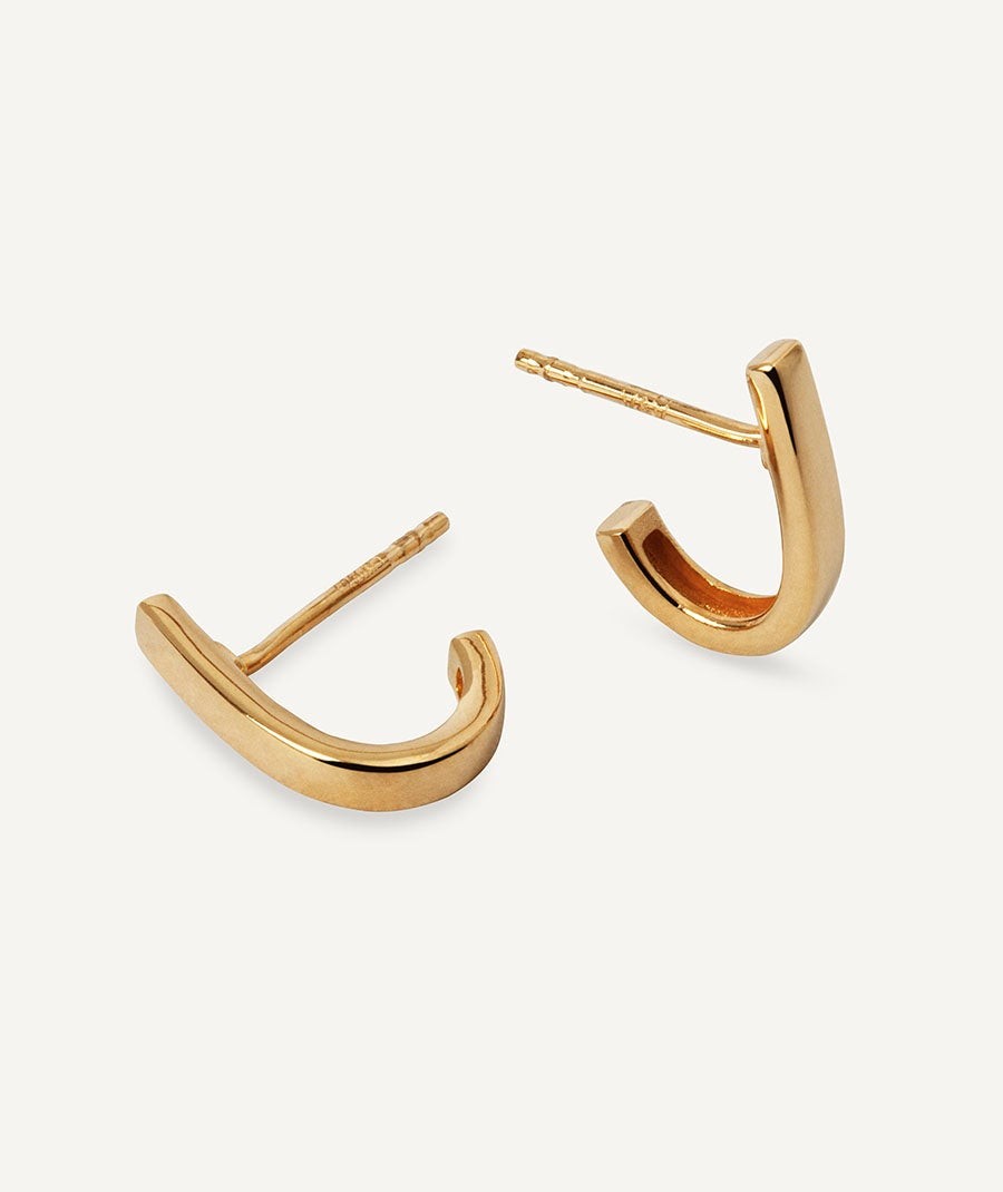 Gold mini semi-hoop earrings