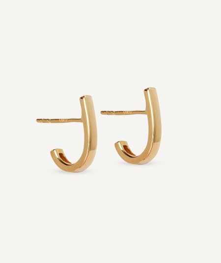 Gold mini semi-hoop earrings