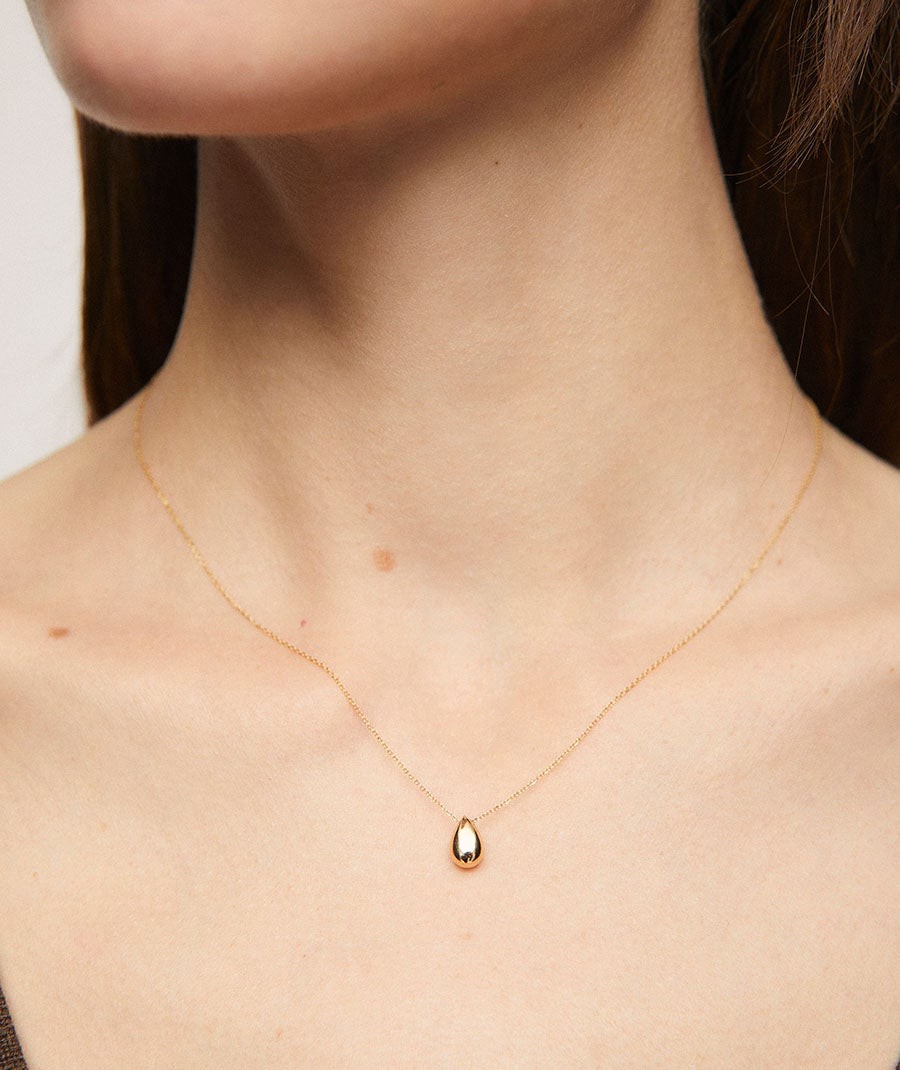 Gold pear necklace