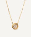 Diamond and gold circle mini necklace