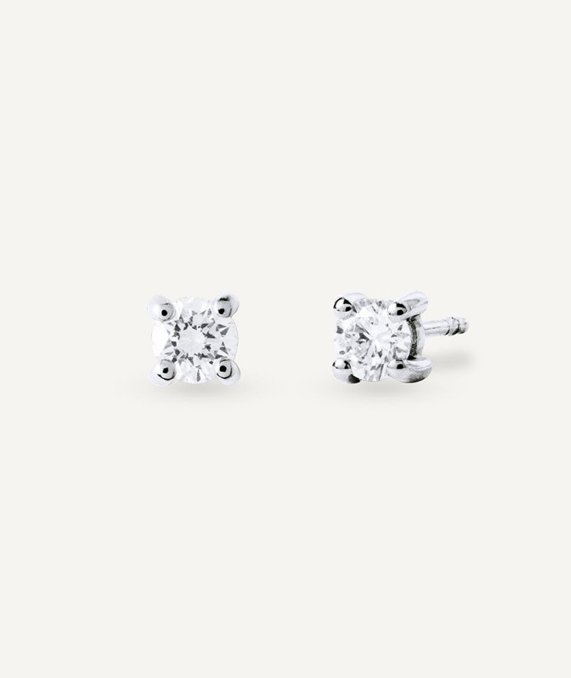 Diamond and white gold solitaire earrings