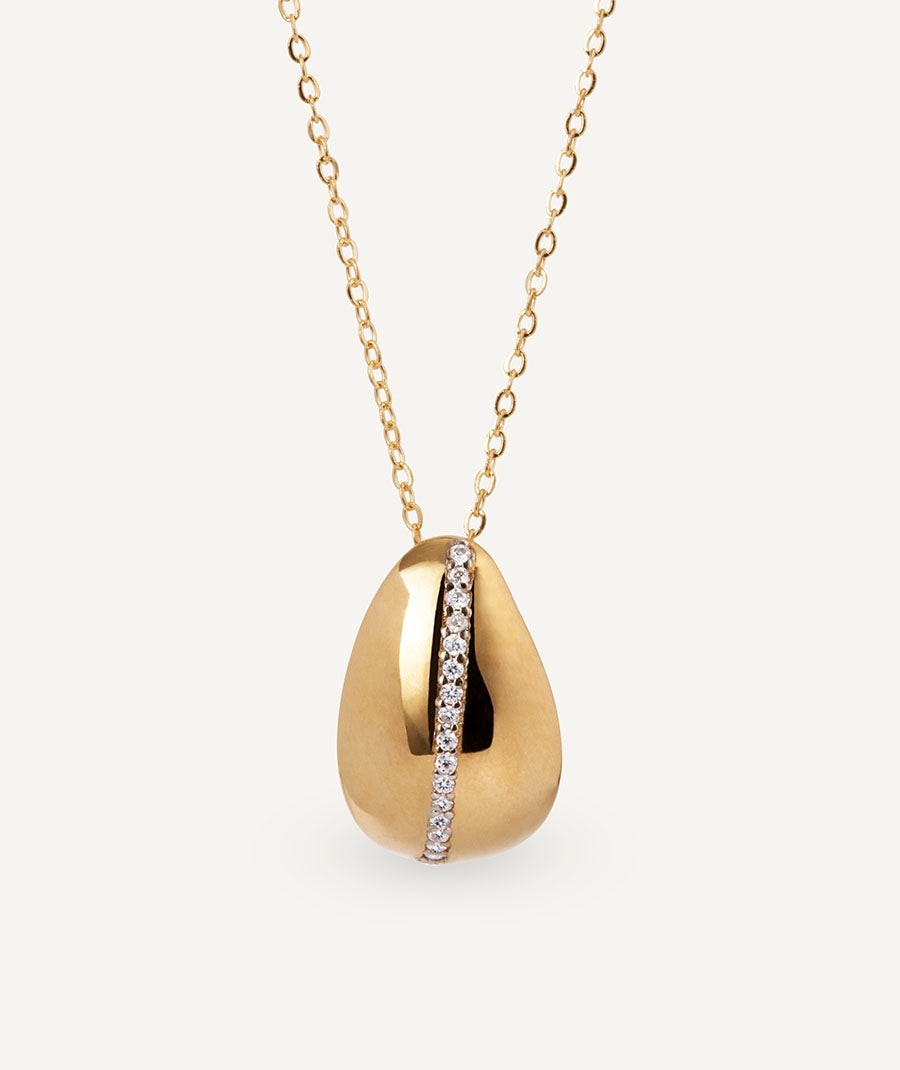 Diamond and gold drop necklace