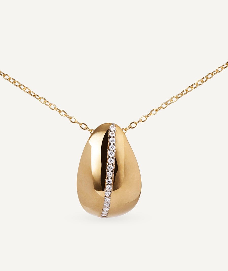 Diamond and gold drop necklace