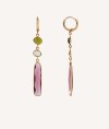 Earrings Guida 18 Kt Gold Plated long natural stones