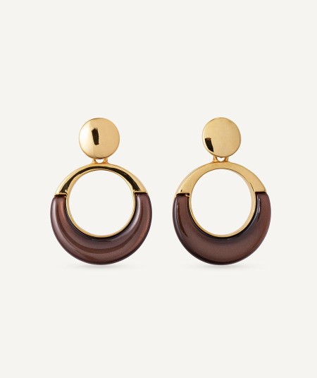 Earrings Chocolat con Carey