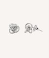 Silver Knot Zircon Earrings