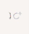 Earrings Middle Hoop Multicolor Zirconias