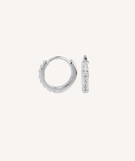 Earrings Articulated hoop Zirconia