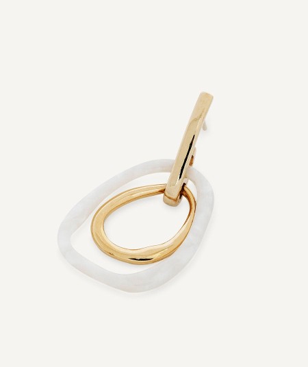 Earrings Reflexe collection Eva 18 Kt Gold Plated White acetate